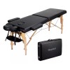 ShopMall Camilla portátil spa de madera color negro ShopMall Cama