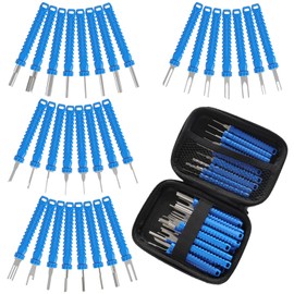 XLWJBES Upgrade Terminal Removal Tool Kit – 31Pcs Electrical Pin Extractor Connector Depinning Tool Set for Automotive, Motorcycle, and Electronics Repair, Blue