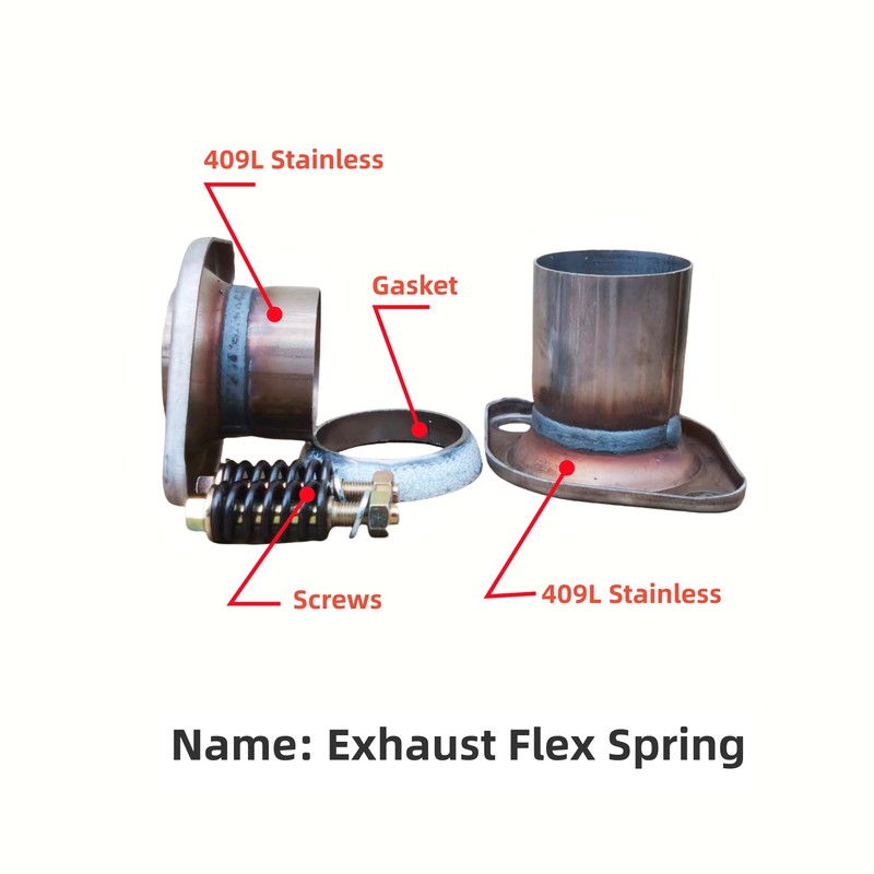 SUISFLXGRO Exhaust Flex Spring Flanges 100% 409L Stainless, Spring Joint