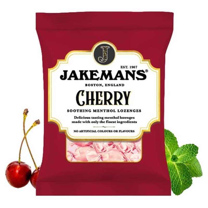 Jakemans Menthol Lozenges 100g Bag (Cherry, 100g)