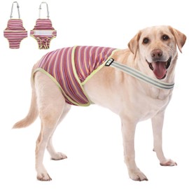 OUOBOB Female Dog Diapers for Heat, Washable Onesie Sanitary Pantie with Adjustable Suspender Washable, Reusable Dog Period Panties Doggie Diapers for Medium Dogs, S