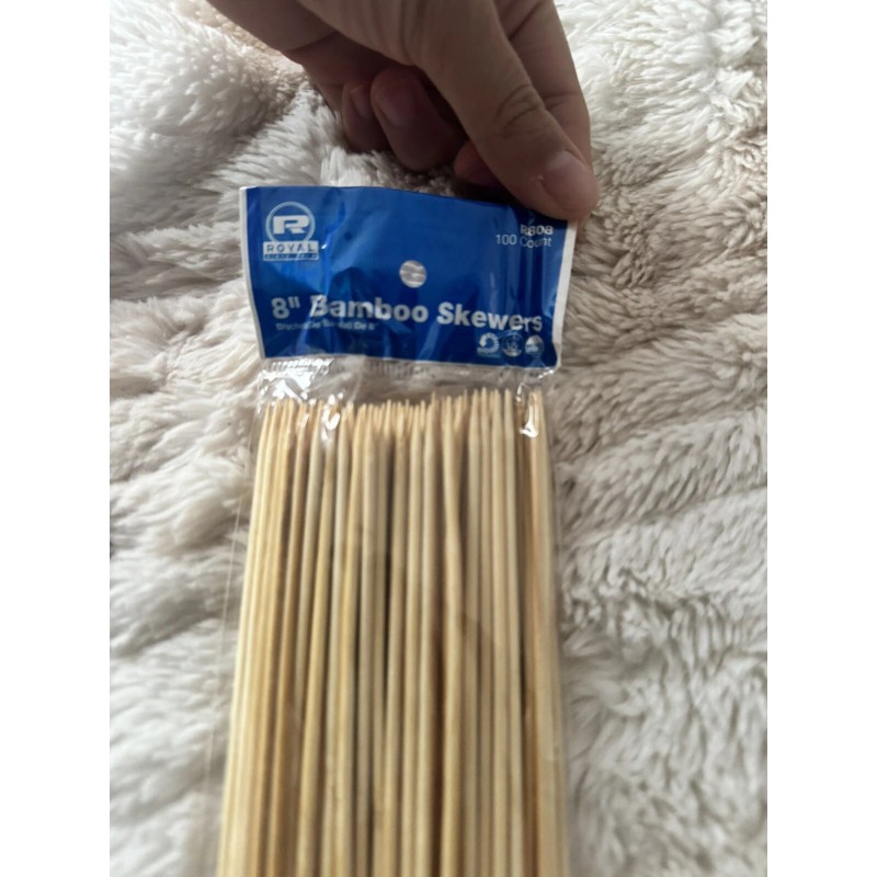 Royal 6" Round Bamboo Meat, Satays and Vegetable Skewers, Pack