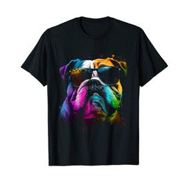 English bulldog sunglasses pet lover dog T-Shirt for Men Women Kids