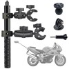 Motorcycle Bike Handlebar Clamp Mount with 47.3" Invisible Selfie Stick