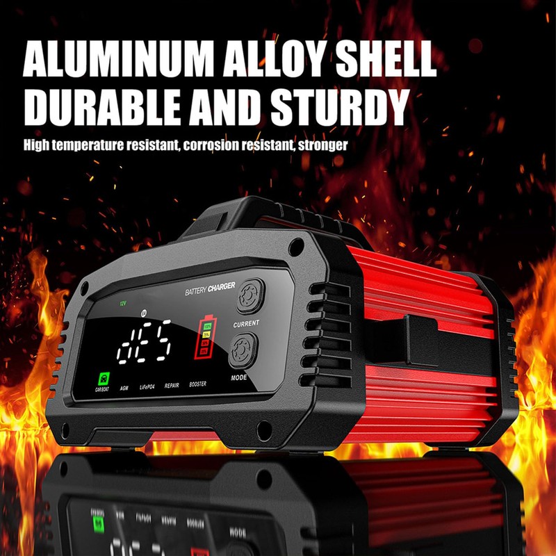 25A Battery Charger, 2/8/20/25 Amp 12V/24V LiFePO4 Lead Acid Fully