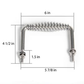 Spring Heavy Handle with Mounting Bracket 6" BBQ Grill Wood Furnace Stove Smoker Perfect Replacement for Smokers