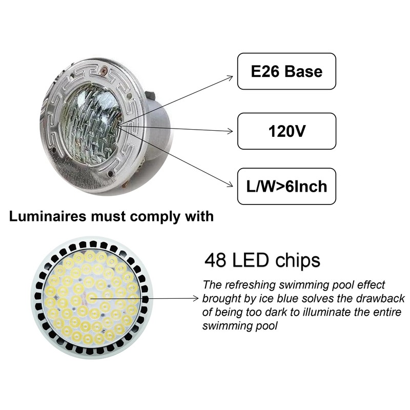 QCYYQYT LED Pool Lights for Inground Pool 120V 65W Blue
