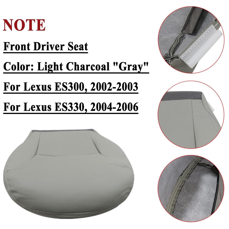 NLQR Front Driver Side Bottom, Perforated Replacement Seat Cover Gray