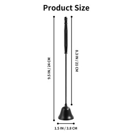 Kirecoo Candle Snuffer Extinguisher with Long Handle, Polished Stainless Steel Wick Flame Snuffer for Putting Out Wick Flame Safely, Black Candle Accessory