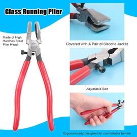 Glass Cutting Tool Kit Includes Wheeled Glass Tile Nipper Oil Dispenser, Glass Mosaic Cutting Pliers with Extra Blades for Cutting Ceramic and Glass Tile, 8 Packs