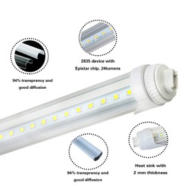 WYZM R17D 4FT LED Tube Light,5500K White Color,20W F48T12/CW/HO Straight T12 Fluorescent for Vending Cooler Freezer Replacement Bulb (4-Pack 5500k)