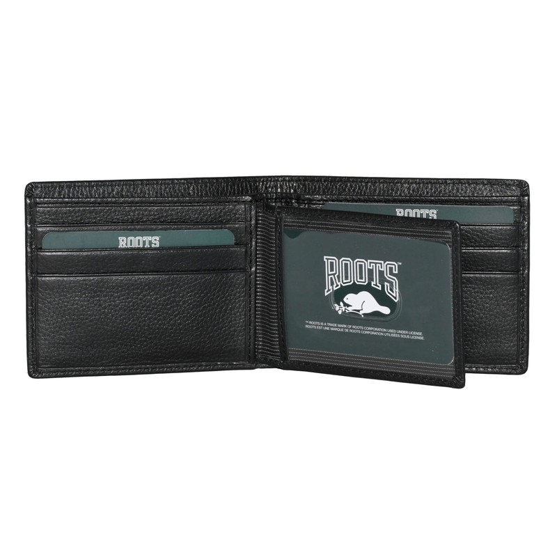 ROOTS Men's Bifold Slim Leather Wallet, 6 Card Slots, 2