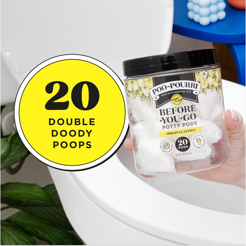 Poo-Pourri Before-You-Go 2-in-1 Toilet Potty Pods, Original Citrus, 20 Ct,