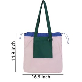 TWOYOMN Travel Tote Bags Kitchen Reusable Grocery Bags for Women Beach Lightweight Travel Bags Large Tote Shoulder Handbag Multi-function Nylon Bag