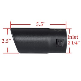 Pack of 2 Black Exhaust tip - Fit 1.5 to 2 Inch Exhaust Tail Pipe Diameter- Black Coated Stainless Steel - Car Muffler Tips