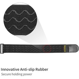 Trilancer Elastic Cinch Straps with Anti-Slip Strips,. 2" x 18"(4 Pack) Hook and Loop Storage Straps with Buckle., Bundling Straps fo Extension Cords, Cables, Ropes, Hoses, Bike, Boat, Pant Garters