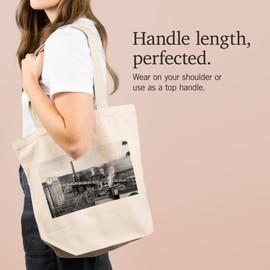 Shelton, Washington, Aerial View of The Pulp and Lumber Mills (100% Cotton Canvas Reusable Tote Bag)