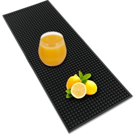 excovip Alfombrillas de Bar Negras de 50×20cm, Profesional Bartender's Antideslizante para Bebidas y cócteles – Accesorios para Cocina Industrial y doméstica, bartops, cafés