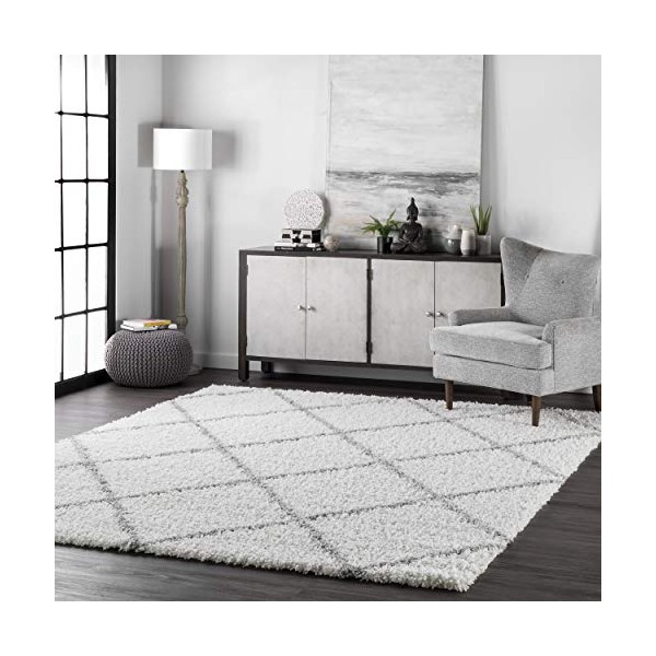 nuLOOM Tess Cozy Soft & Plush Modern Area Rug, 6' 7" x 9', White