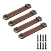SYDARSYN Pack of 4 Leather Handles, Furniture Handles, Antique Cupboard