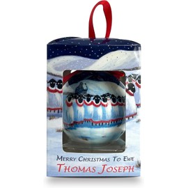 Sheep Christmas Bauble by Thomas Joseph - Ornament Ball Tree Decoration - We Wish Ewe A Merry Christmas