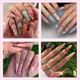 GZMAYUEN Festes Builder Gel für Nägel, 15g Solid Builder Gel 3D Transparenz Nagelskulptur Nagel zum Gold und Silber Chrome Nail Powder Design DIY Nail Art für Nägel Mniküre