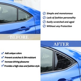Daeiclru Rear Side Window Louvers Compatible with Subaru WRX 2022 2023 2024, Rear Side Window Louver Decorate Cover, Air Vent Scoop Shades Cover Accessories (Glossy Black)