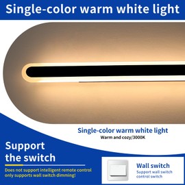 Daoseolo 2 Pack 31.4inch Modern Outdoor LED Wall Sconce, 3000K Warm White, Black Oval Exterior Wall Light Fixture, 31W, IP65 Waterproof Long Strip Led Lighting for Porch, Patio, Garage, Yard