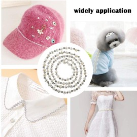 YINETTECH 2 Yard Pearl Beads Chain Trim Strands for Wedding Clothing Bridal Party Home Decoration DIY Craft White