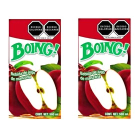Boing Juice 16.9oz. 2 Tetra Pak. Jugo boing Mexicano 500ml. Shipping Included if you spend $25 or more on items shipped by Snacks and More LLC. (Manzana - Apple)