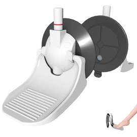 LORESJOY Shower Footrest with Shelf, Air Pump Suction Cup, Shower Footrest, No Drilling, Non-Slip Shower Foot Pedal with Red Marking, Shower Footrest Foot Rest for Shaving Legs