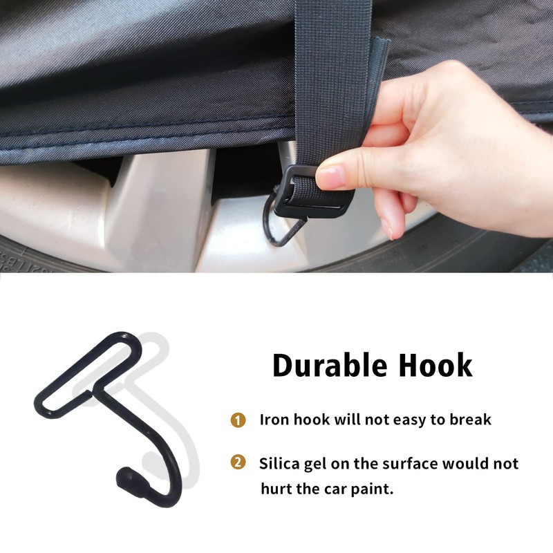 SEAZEN Car Cover Straps Wind Protector, 3Pcs Adjustable Elastic Windproof