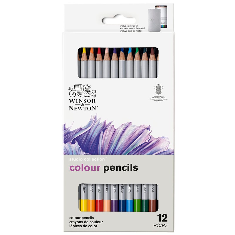 Winsor & Newton 490012 Studio Collection Colouring Pencils, 12 Soft