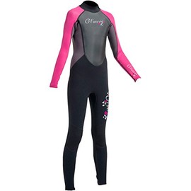 Gul G-Force Junior 3mm Flatlock Wetsuit in Black and Pink - Girls - Flexible Full Suit For All Watersports - Easy Stretch