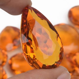 REAL-GEMS Attractive Yellow Citrine 200.00 Ct Lot of 3-4 Pcs Mix Shape Loose Gemstones for Jewelry Making AM-007