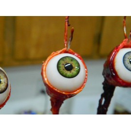 Dead Head Props Ripped Out Eyeball Hooked Ornament (Green)