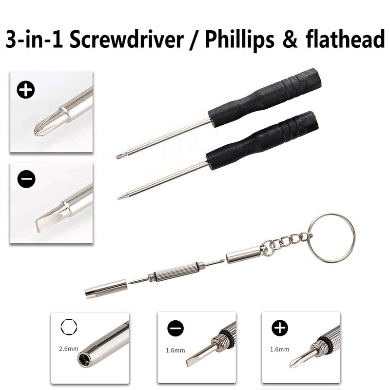PTSLKHN Eyeglass Repair Kit with Screws, 15 Types Screws for