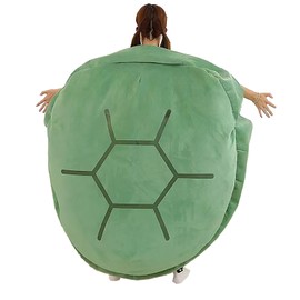 CAWKAY Turtle Shell Cushion, Kigurumi, Wearable, Plush Toy, Cosplay, Body Pillow, Relax, Zabuton, Chair, Backrest, Reading, Video Watching (Green, 39.4 inches (100 cm)