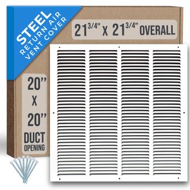 Fits 20x20 Duct Opening | Steel Return Air Grille by Handua | Vent Cover Grill for Sidewall and Ceiling | White | HVAC Cold Air Intake Grille | Outer Dimensions: 21.75"W X 21.75"