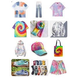 DOTUHAO Tie Dye Powder Kit, 6 Colors - Clothing Dye, Procion Dye, Powder Dye for Tie Dye - Permanent & Washfast Powder Tie Dye, Creative Dye for Clothes, Tie Dye for Adults (6 Colors, 2 OZ)