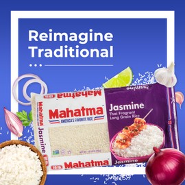 Mahatma Jasmine, 10lb Bag of Rice, Thai, Indian, or Cambodian Fragrant Flavored Rice, Stovetop or Microwave
