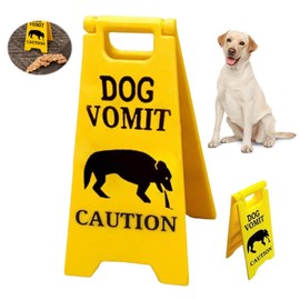 Cat Puke Sign, 13 cm Funny Gag Cats Dogs Puke Warning Signs, Cat Dog Vomit Sign, Funny Cat Sign Decor, Warning Sign for Vomit Pets, Funny Gag Gift for Cats Dog Lovers