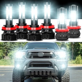 CHUSYYRAY For Toyota Tacoma 2016-2020 - 6x LED Headlight High Low Beam Fog Light Bulbs Kit