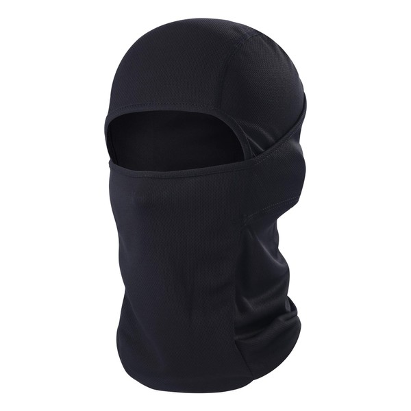 hikevalley Balaclava Face Mask Adjustable Windproof UV Protection Hood (Black), Black, One Size