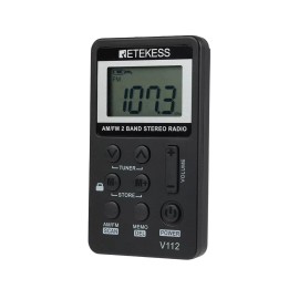 Retekess V112 Portable Pocket FM/AM Radio Mini Digital Rechargeable Party Gift
