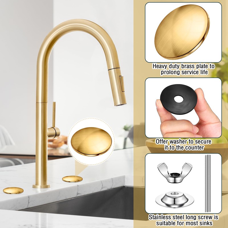 LEIFIDE 2 Pcs 2 Inch Kitchen Sink Hole Cover Faucet