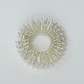 ATC Handels GmbH Acupressure Finger Massage Rings in Gold or Silver for Fingers, Toes, Massage Rings Made of Spring Steel for Individual Feel-Good Moments, Relaxation (Silver, Pack of 1)