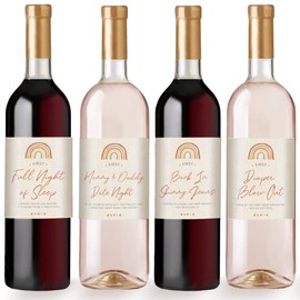 Printed Party Baby Shower, Mommy's First Wine Bottle Labels, Boho Rainbow Theme