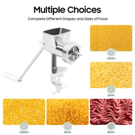Animal Feed Pellet Mill Machine,Manual Animal Food Maker Pellet Making Machine With 5 Pellet Plates,Stainless Steel Household Poultry Birds Processing Machine For Home, Pet Stores, Zoos, Etc