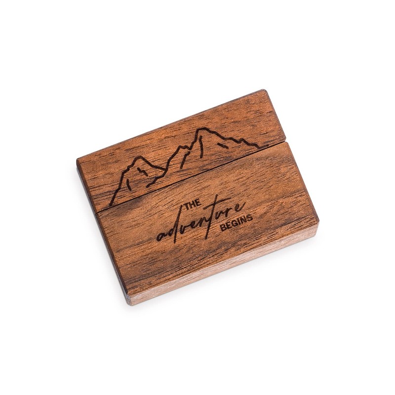 Wislist Wooden Engagement Ring Box Small Slim Flat Ring Case